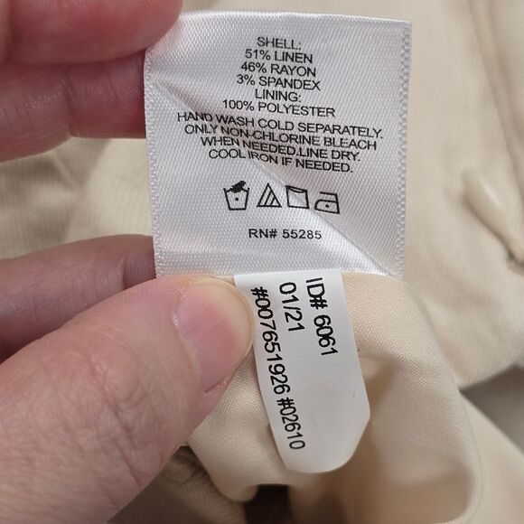 Express Women's 00 Solid Beige Faux Wrap Ruffle Skirt Skort Linen Blend - Picture 14 of 14